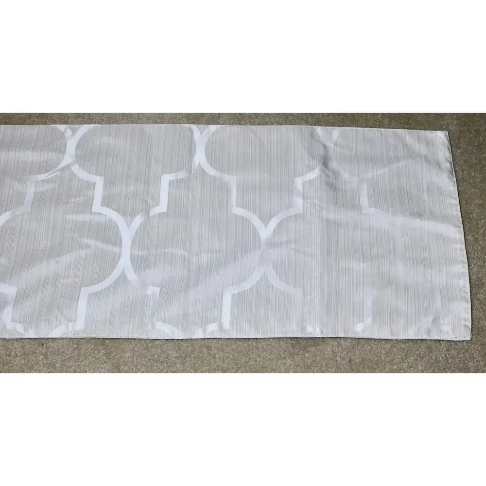 Liquid Repellent Table Runner Ivory Geometric Bardwil Linens 68x14
